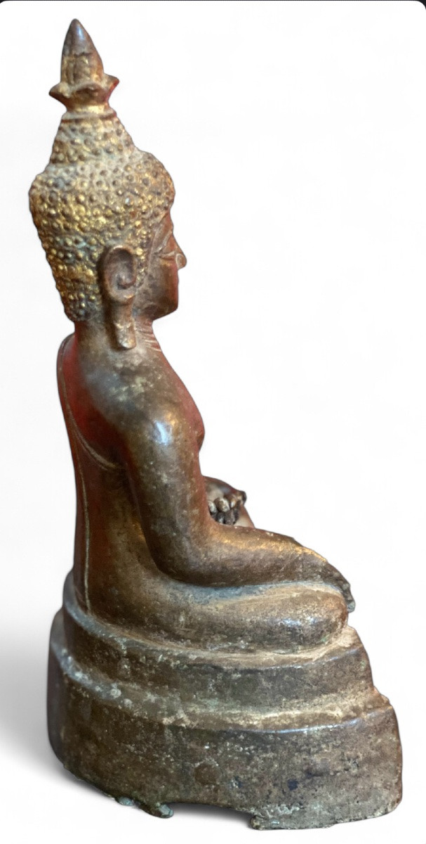 Seated Buddha In Meditation – Bronze – Thailand, 19th Century-photo-4