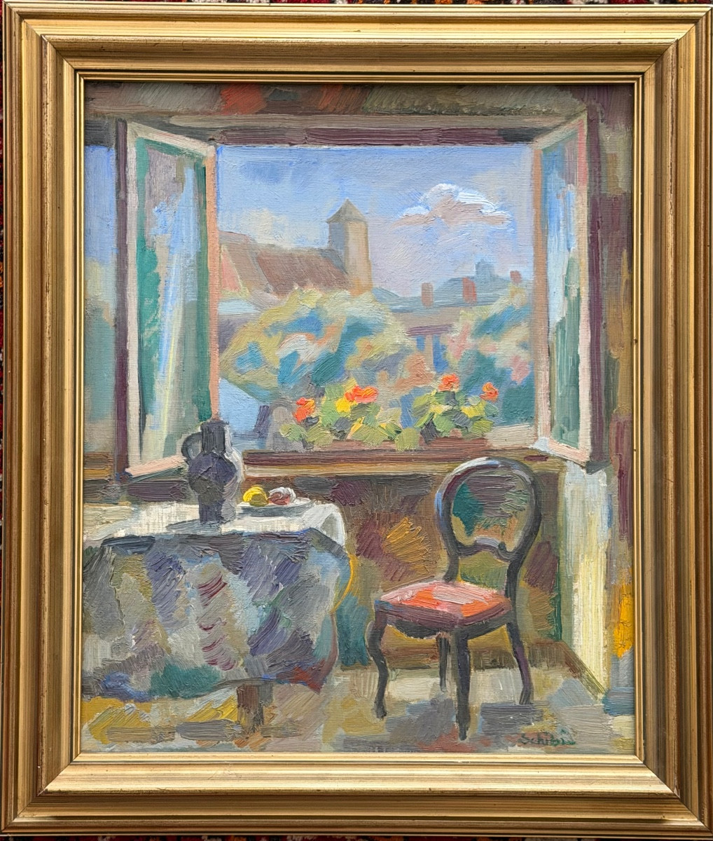 Joseph Lucien Schibi (1908-1980) - Interior With An Open Window