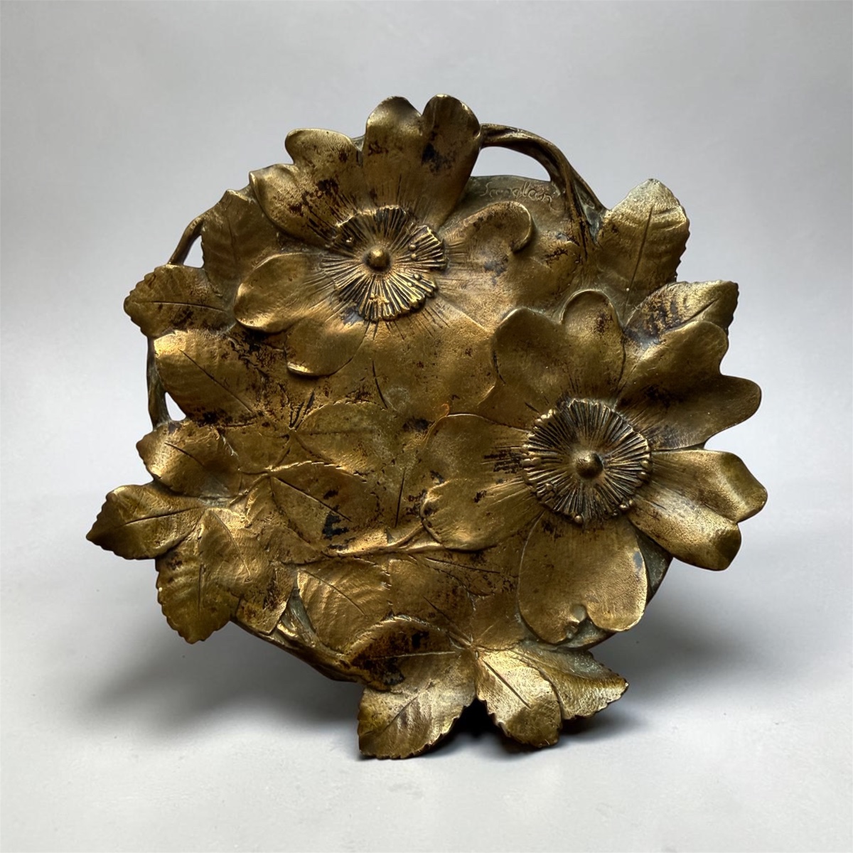 Ernest Sanglan - Thiébaut Frères Fumière & Cie, Art Nouveau Bronze Pocketknife, Ca 1900