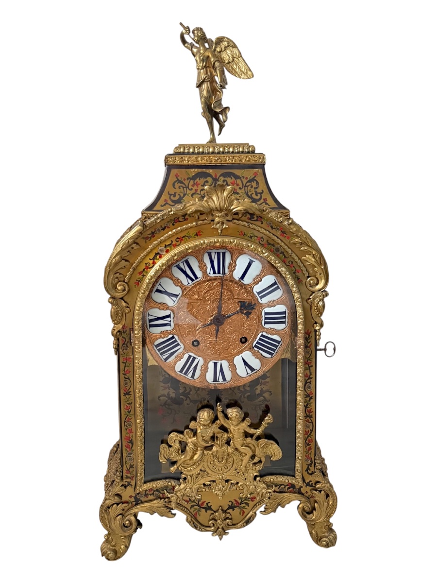 Cartel d’applique et sa console en marqueterie Boulle, époque fin Louis XIV – début Régence-photo-2