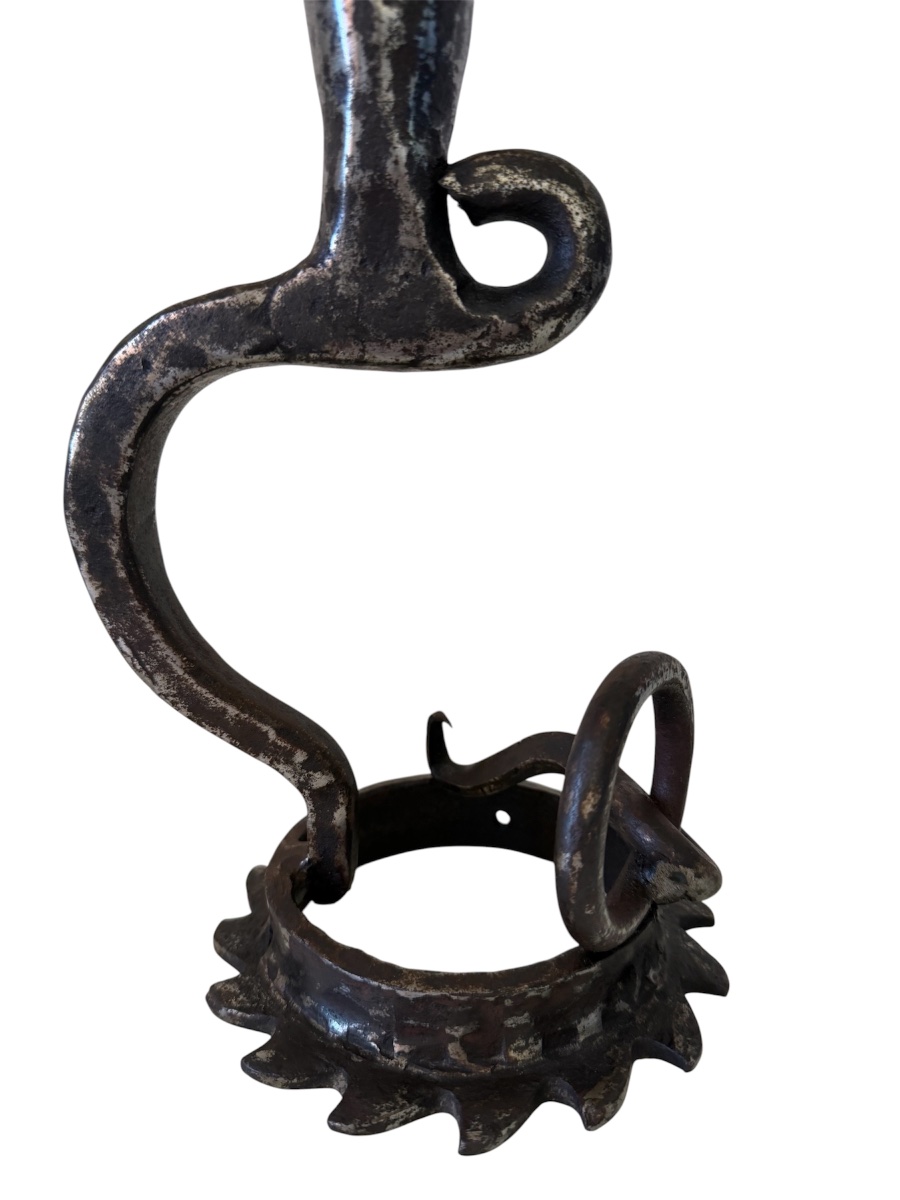 Brutalist Wrought-iron Table Lamp, France, 1960s–70s-photo-2
