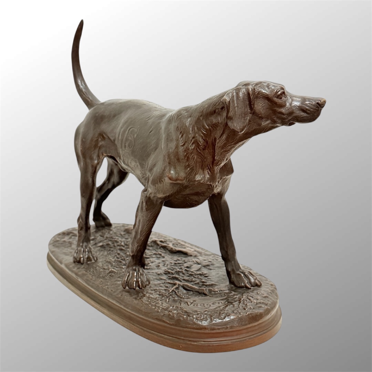Arthur WAAGEN (1836-1898) Le Chien Vampire - Bronze animalier, fonderie Susse Frères - 32 cm-photo-1