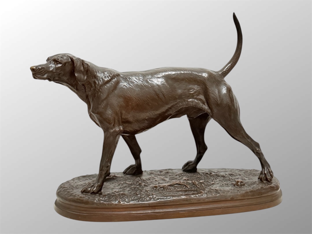Arthur WAAGEN (1836-1898) Le Chien Vampire - Bronze animalier, fonderie Susse Frères - 32 cm-photo-3