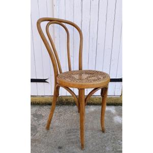 Horgen-glaris Manufacture, Bistro Chair In Bentwood And Cane, Switzerland Ca 1900