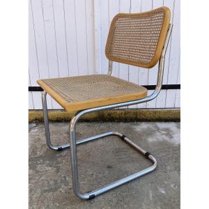 Marcel Breuer, Model B32 Chair, Cane And Chrome-plated Steel Structure, Circa 1970