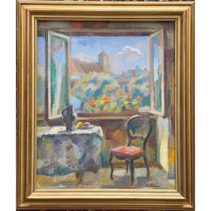 Joseph Lucien Schibi (1908-1980) - Interior With An Open Window