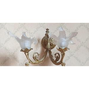 Flower And Bronze Wall Lamp
