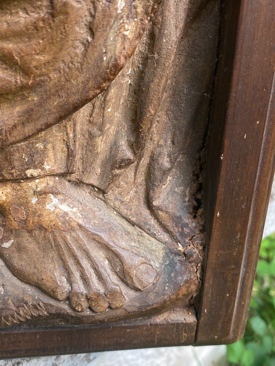 Panneau De Retable , Sculpture En Bois . XVI ème Siècle -photo-4