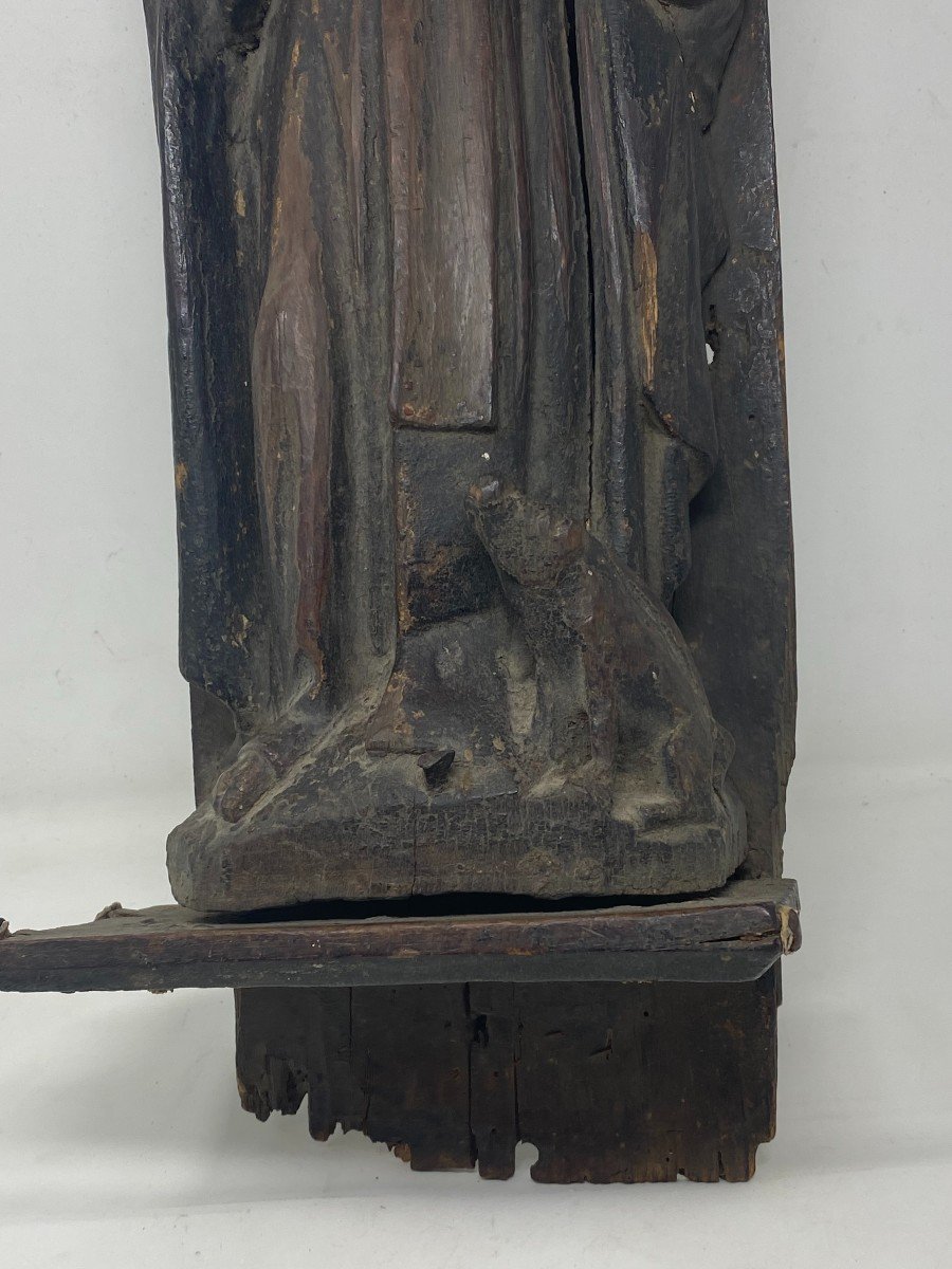 Saint Anthony. Wooden Carving. Spain. XV Th Century-photo-3