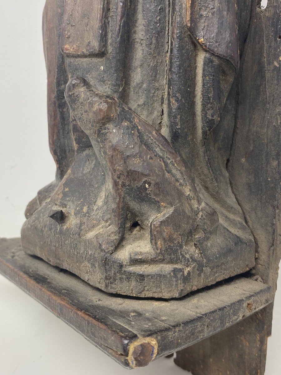 Saint Anthony. Wooden Carving. Spain. XV Th Century-photo-5