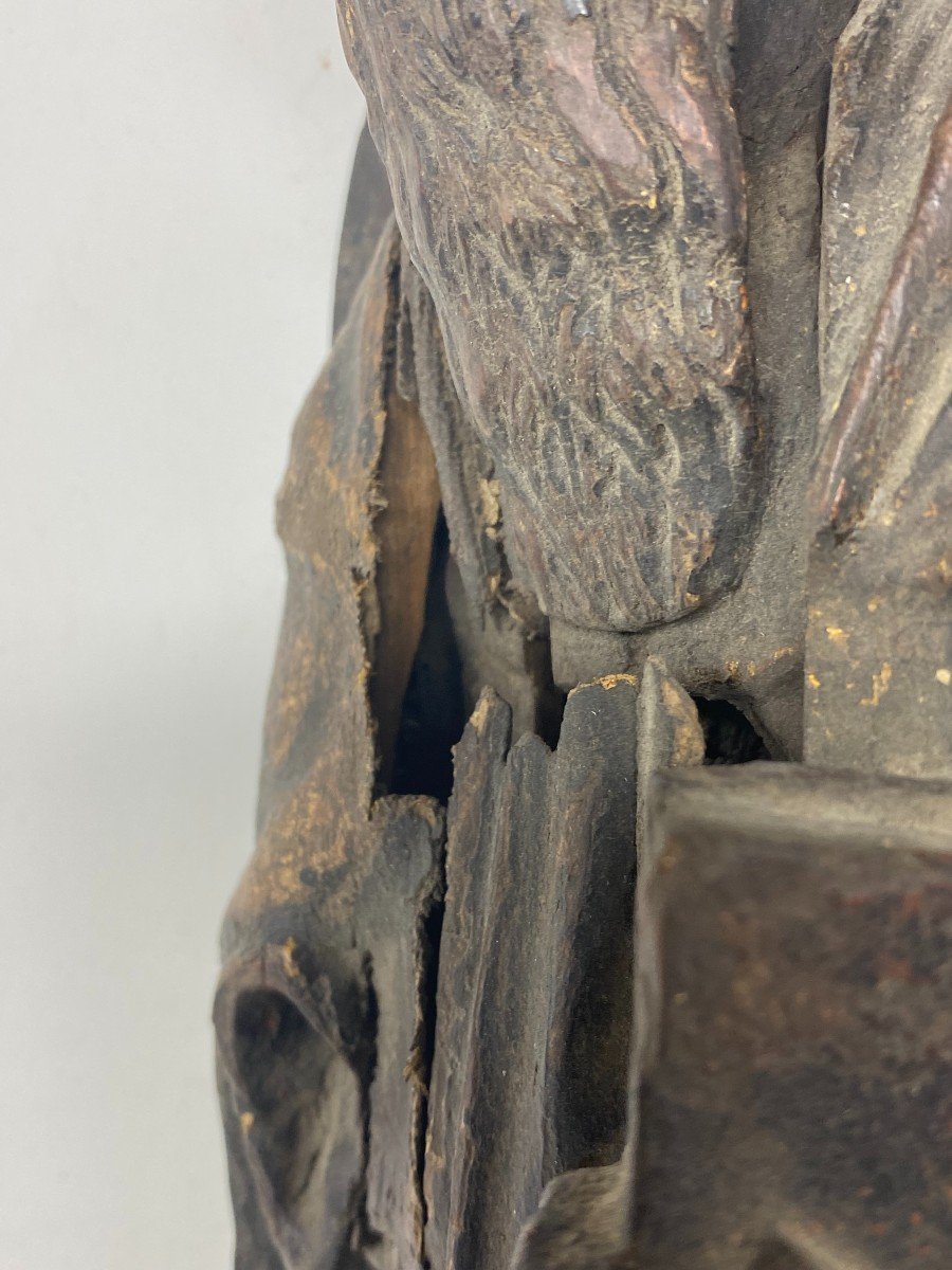Saint Anthony. Wooden Carving. Spain. XV Th Century-photo-6