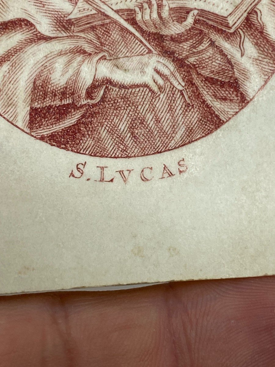 Devotional Image On Vellum & Saint Lucas & XVIIIth Century-photo-4