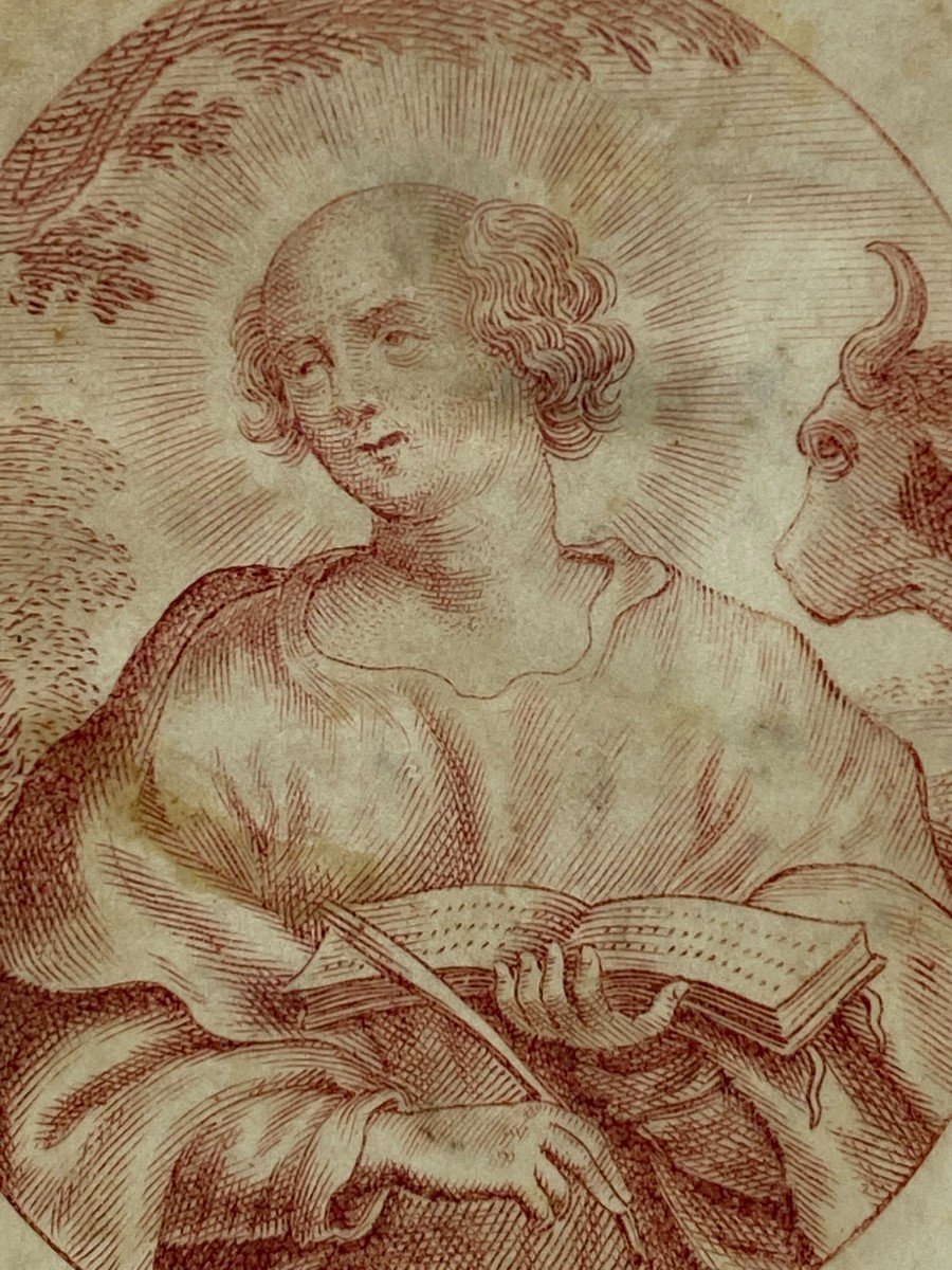 Devotional Image On Vellum & Saint Lucas & XVIIIth Century