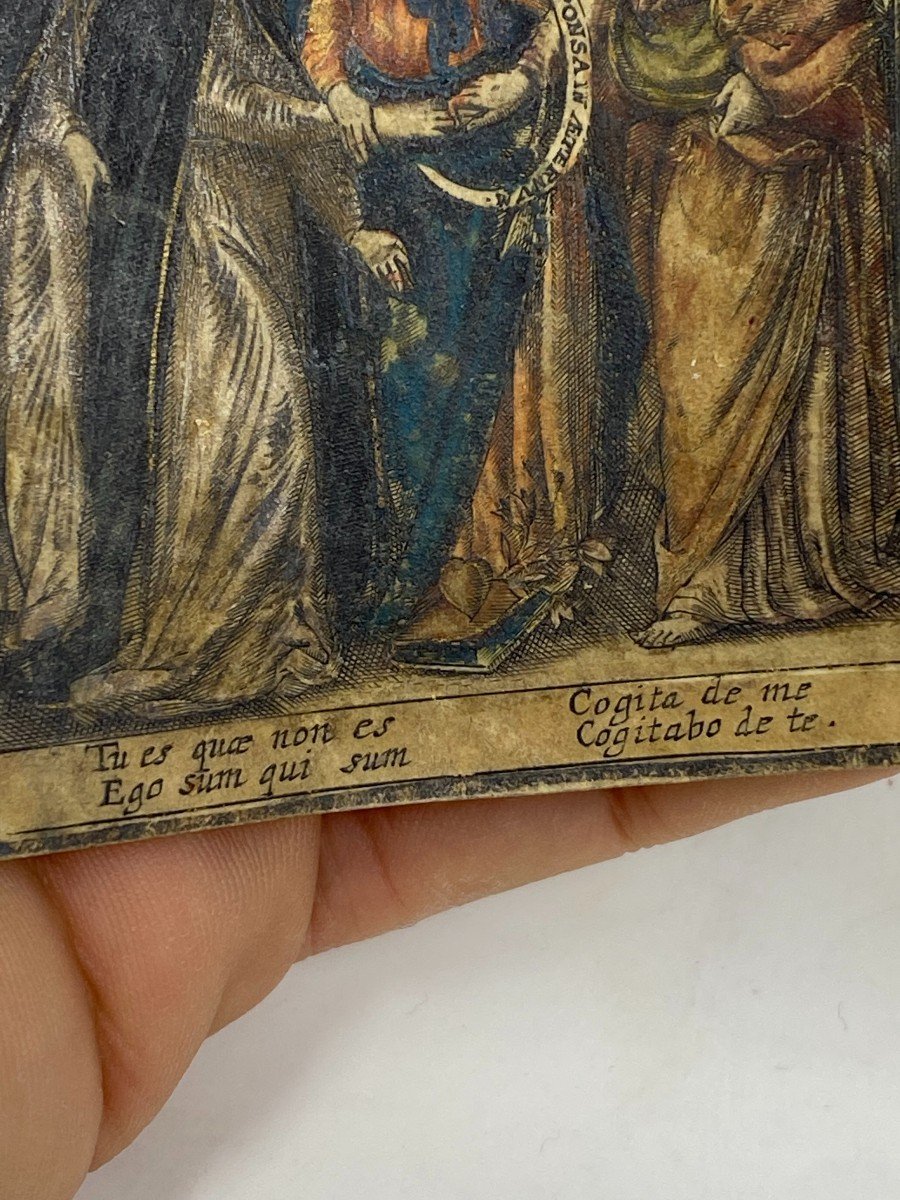 Image De Dévotion Sur Vélin. XVI ème Siècle -photo-2