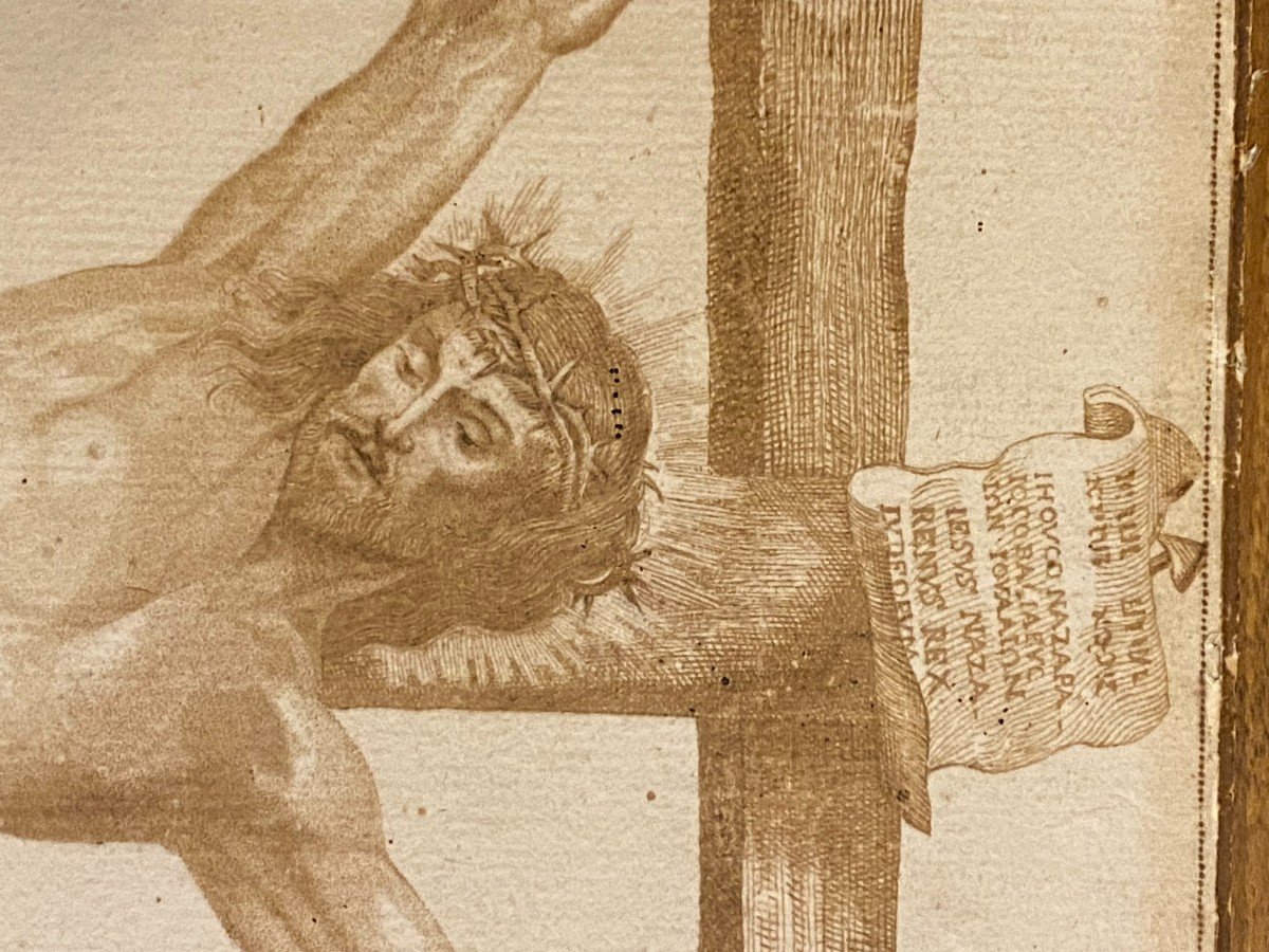Golgotha & Dessin & Importante Feuille & Plume Et Encre Brune & XVII ème Siècle-photo-3