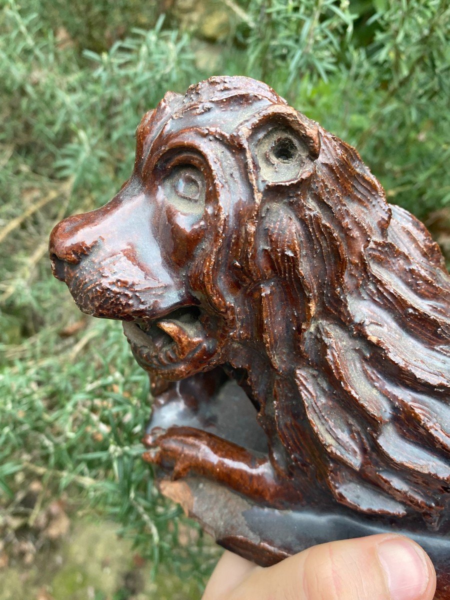 Lion En Terre Cuite, Nord De l'Europe , XVI ème Siècle -photo-4