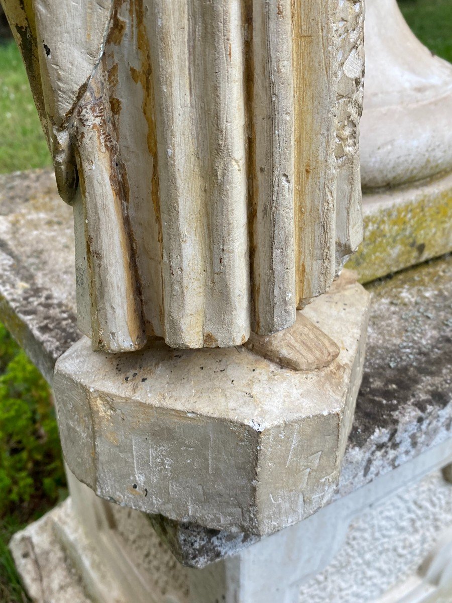 Saint Hiacinthe & Polychrome Stone Sculpture & XVII Th Century-photo-6