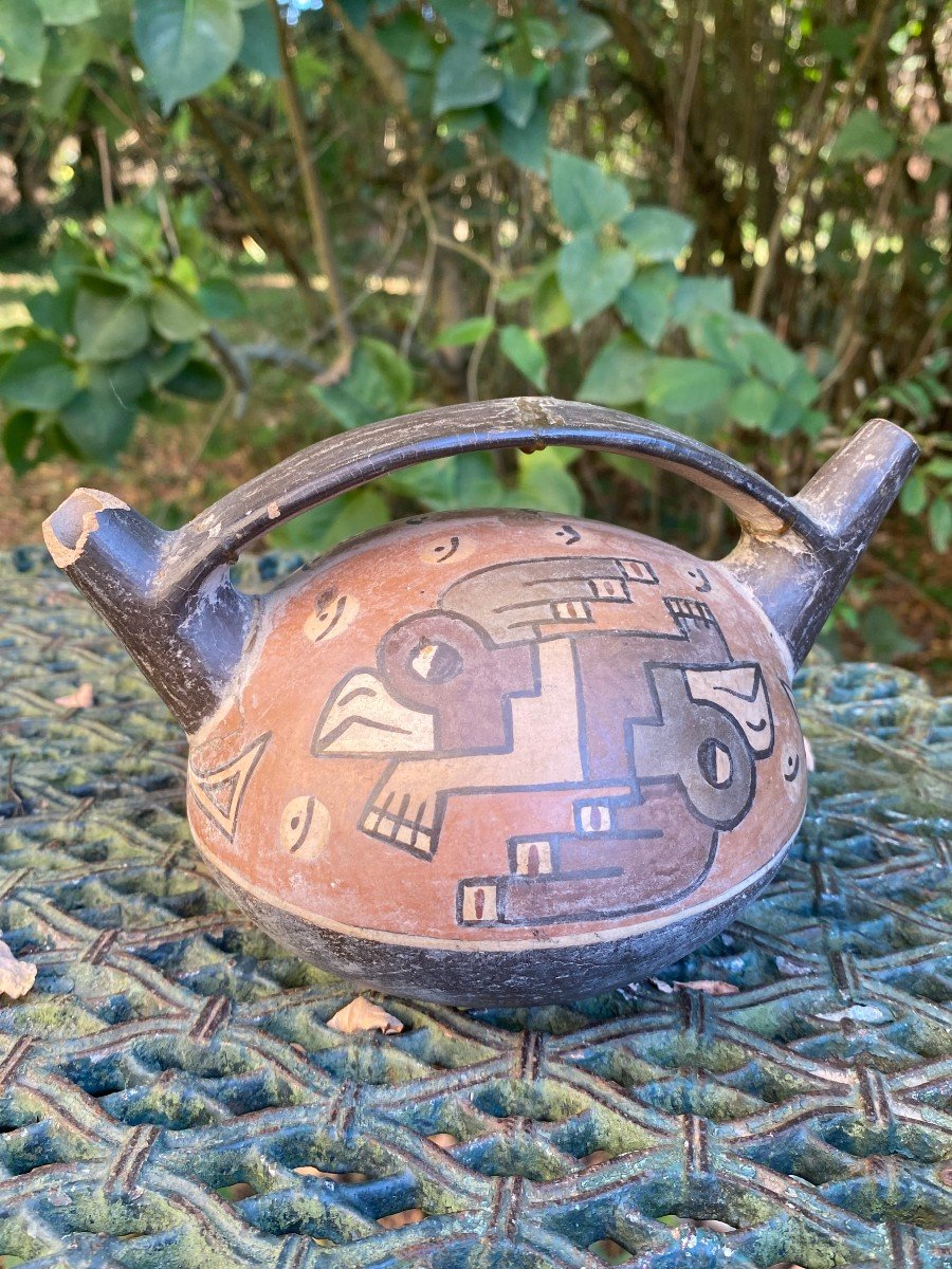 Vase Aux Oiseaux  à Double Bec Et Pont & Pérou Culture Nazca 100 à 700 Après Jc-photo-3
