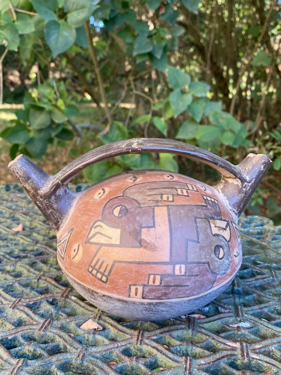 Vase Aux Oiseaux  à Double Bec Et Pont & Pérou Culture Nazca 100 à 700 Après Jc