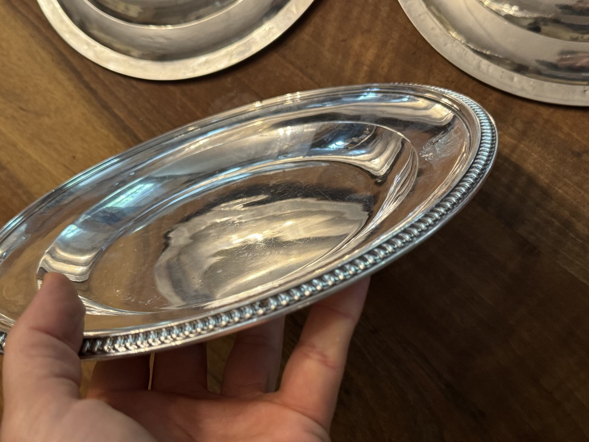Set Of 3 Silver Dishes (1819 - 1838) - With Latin Motto -photo-4