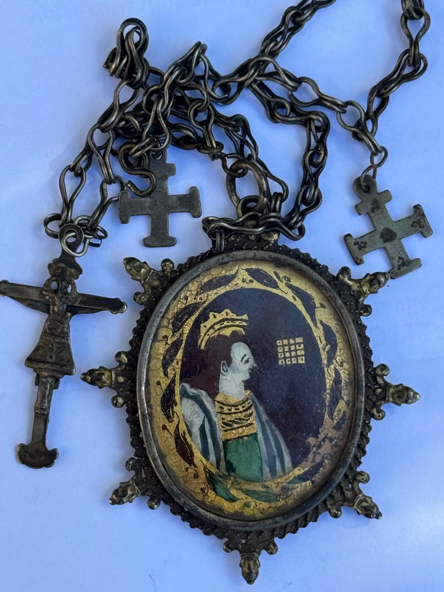 Ex-voto et croix de pèlerinage. Espagne XVII Eme siècle. 