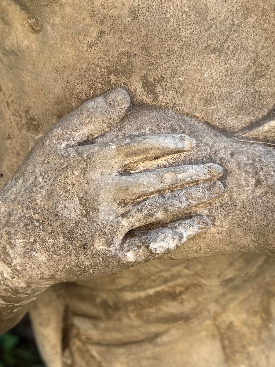 Kneeling Limestone Angel, France, 17th Century-photo-2