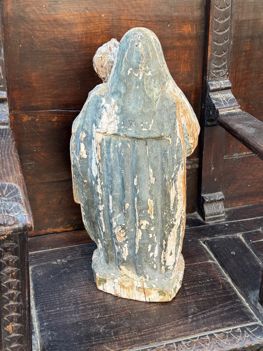 Virgin And Child In Polychrome Wood - France - 16th Century -photo-4