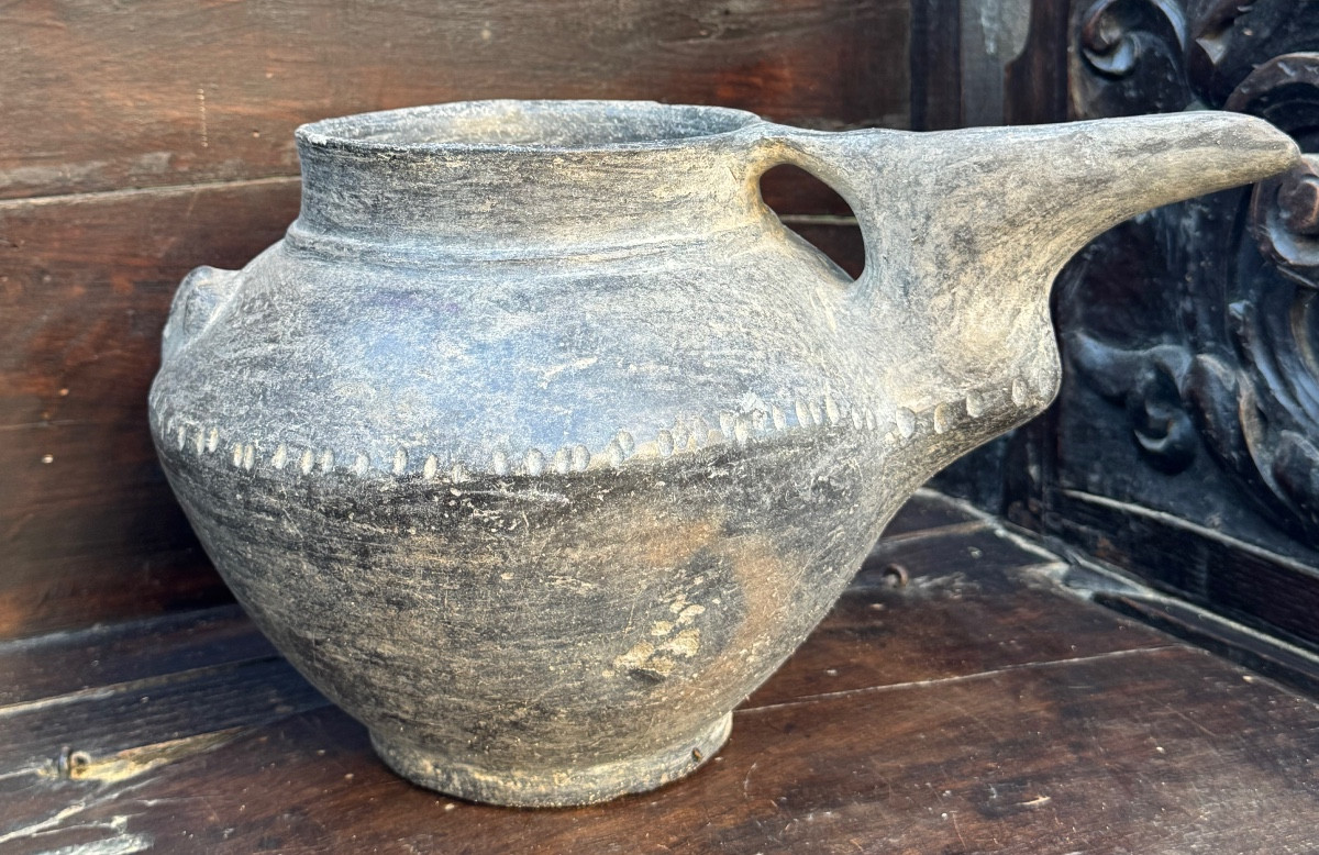 Grey Terracotta Libatory Vase