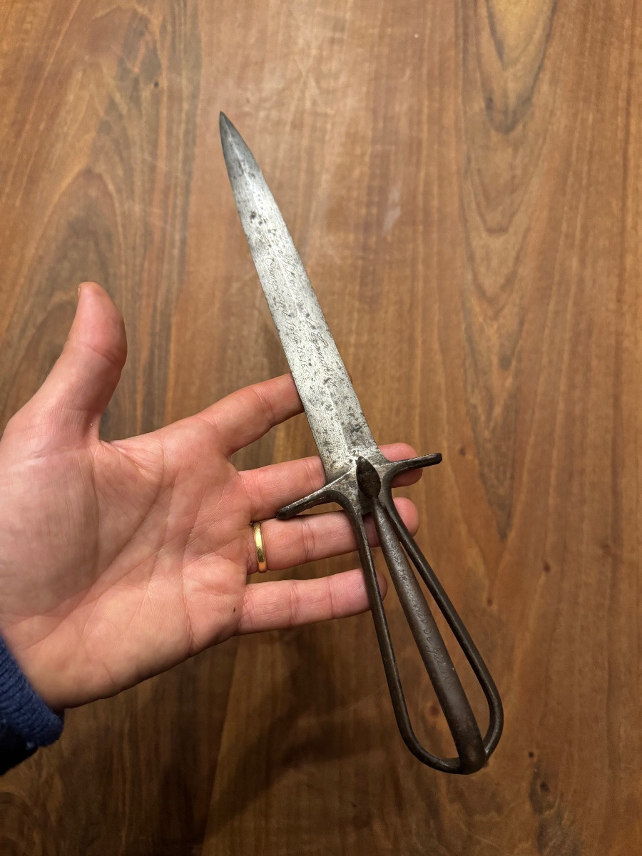 Poignard de tranchée “au serpent” signé H. Caux-photo-2