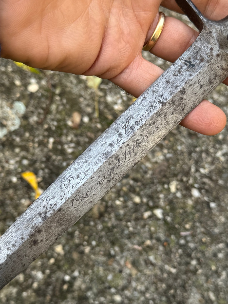 Poignard de tranchée “au serpent” signé H. Caux-photo-3