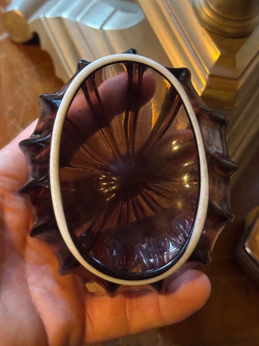  Blown Glass Hunting Cup With Large Ribs-photo-2