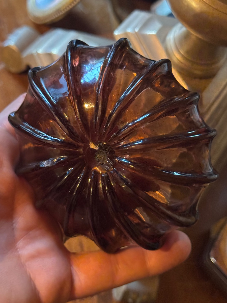  Blown Glass Hunting Cup With Large Ribs-photo-3