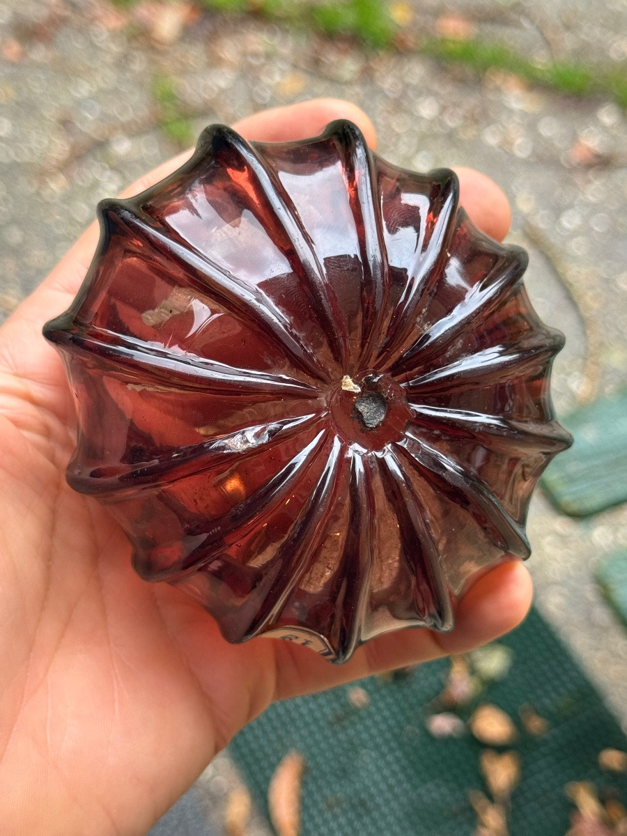  Blown Glass Hunting Cup With Large Ribs-photo-2