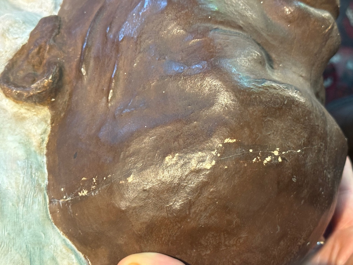 Tête moulée en plâtre, vers 1920–1930-photo-1