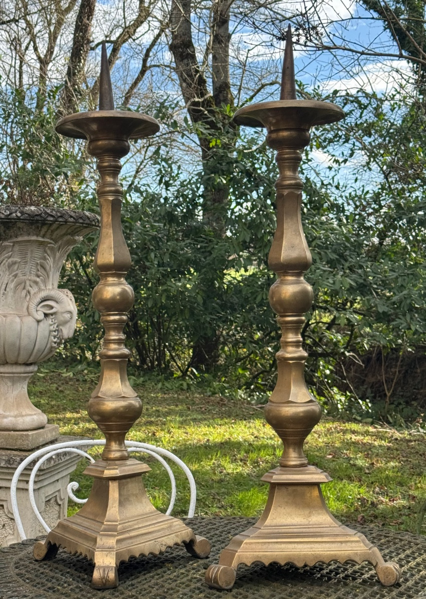 Pair Of 17th-century Bronze Candlesticks