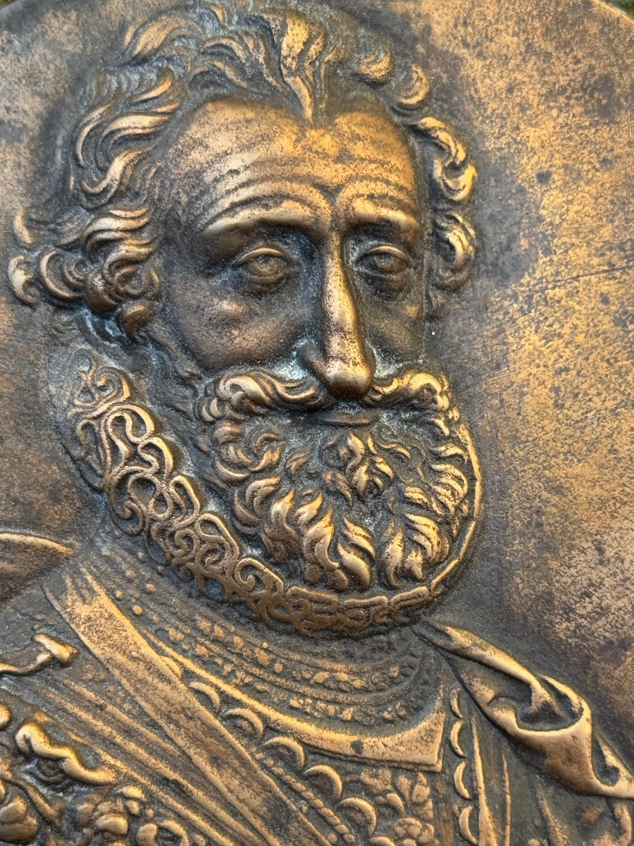 Bronze Medallion Depicting King Henry Iv