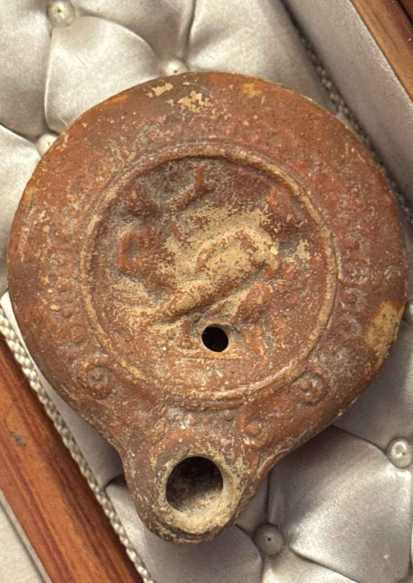 Roman Terracotta Oil Lamp With Erotic Decoration – Antiquity