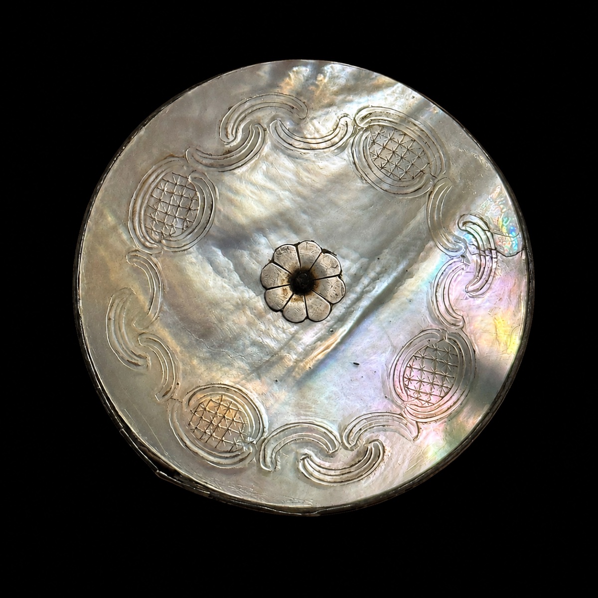 Lanterne de poche en nacre et argent, XVIIIe siècle-photo-2
