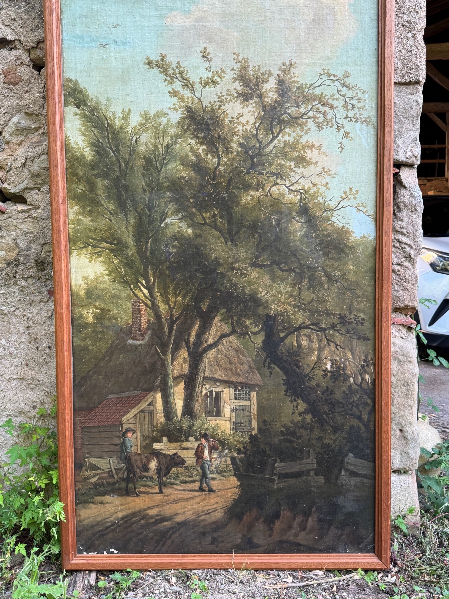Suite Of Three Animated Landscapes With Scenes Of Rural Life-photo-4