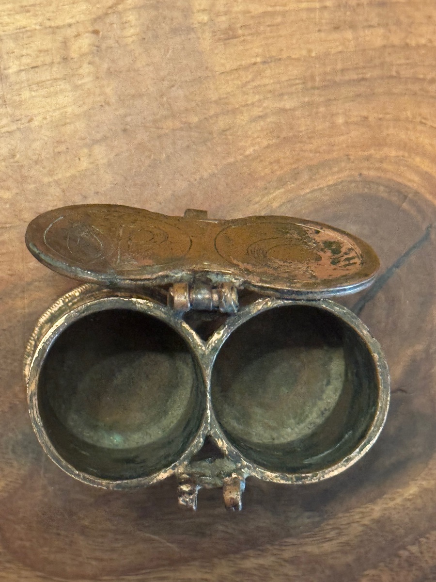 Copper Holy Oil Box. France, 16th Century-photo-2