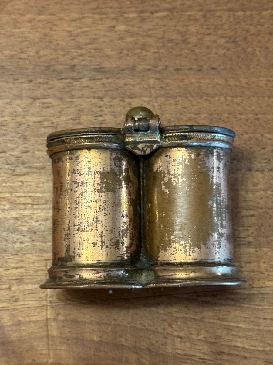 Copper Holy Oil Box. France, 16th Century-photo-3