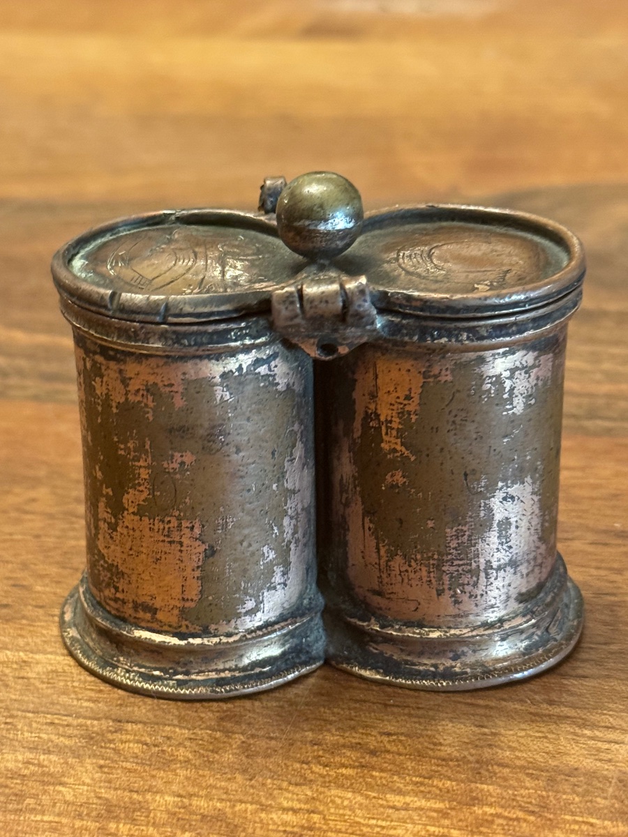 Copper Holy Oil Box. France, 16th Century-photo-4