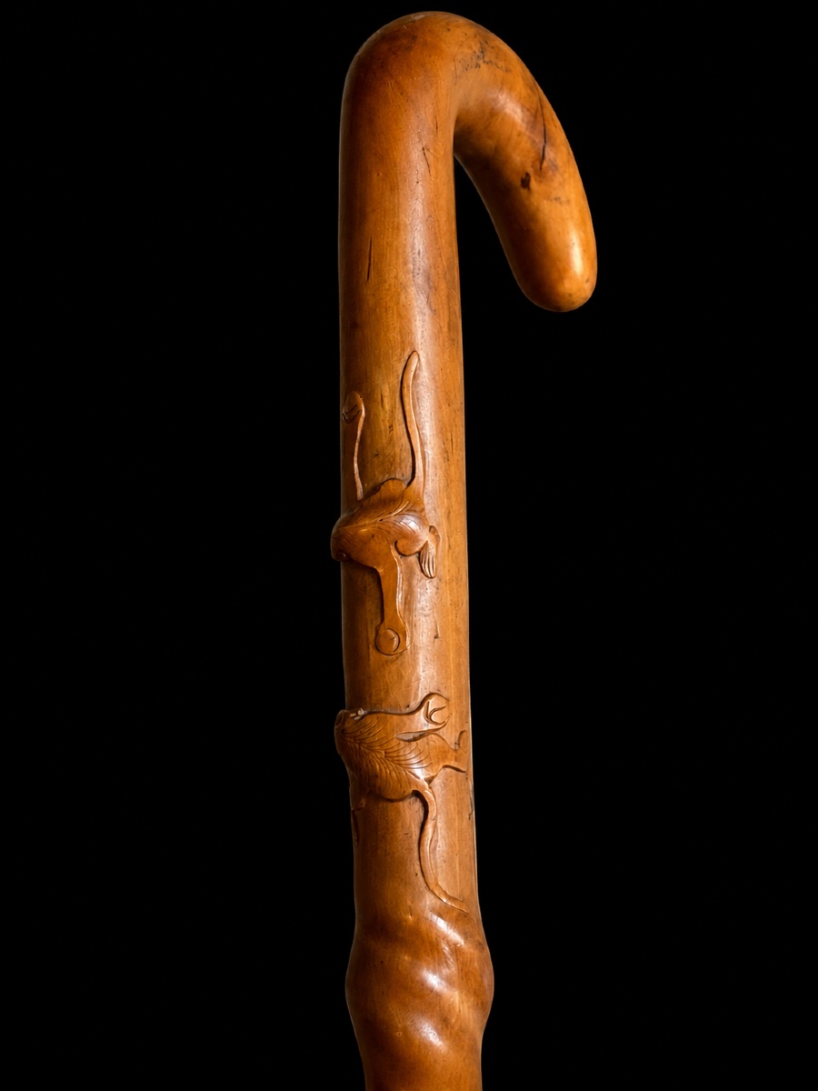 Japanese Cane With Monkeys.-photo-2