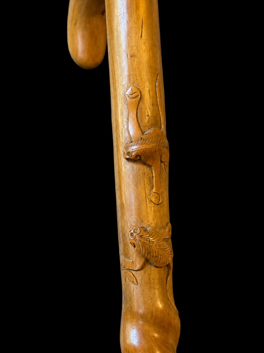 Japanese Cane With Monkeys.