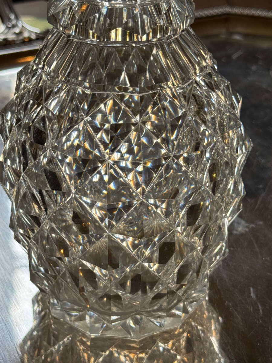 Paire de carafes à gros diamants – Baccarat, époque Restauration-photo-4