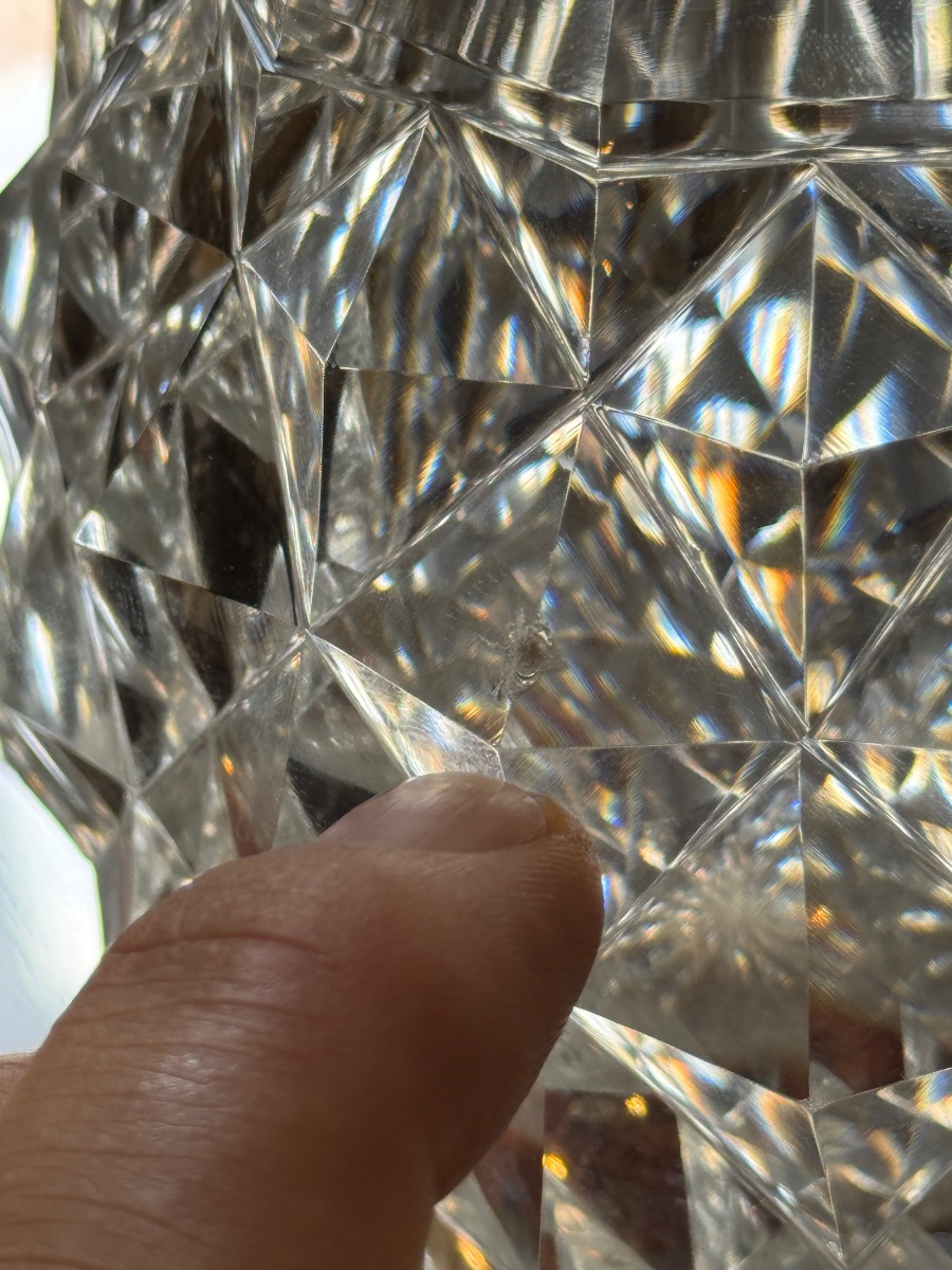Paire de carafes à gros diamants – Baccarat, époque Restauration-photo-2