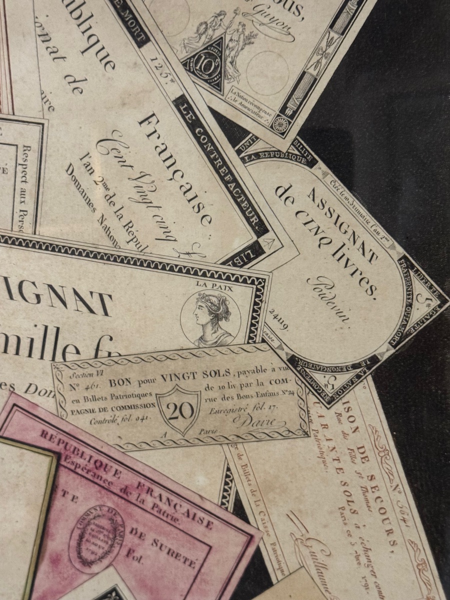 Trompe-l'œil Engraving Featuring Assignats -photo-4