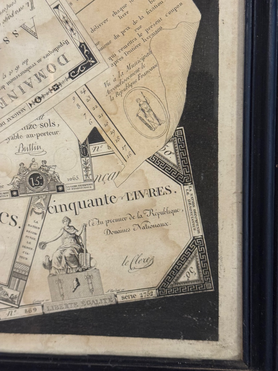 Trompe-l'œil Engraving Featuring Assignats -photo-5