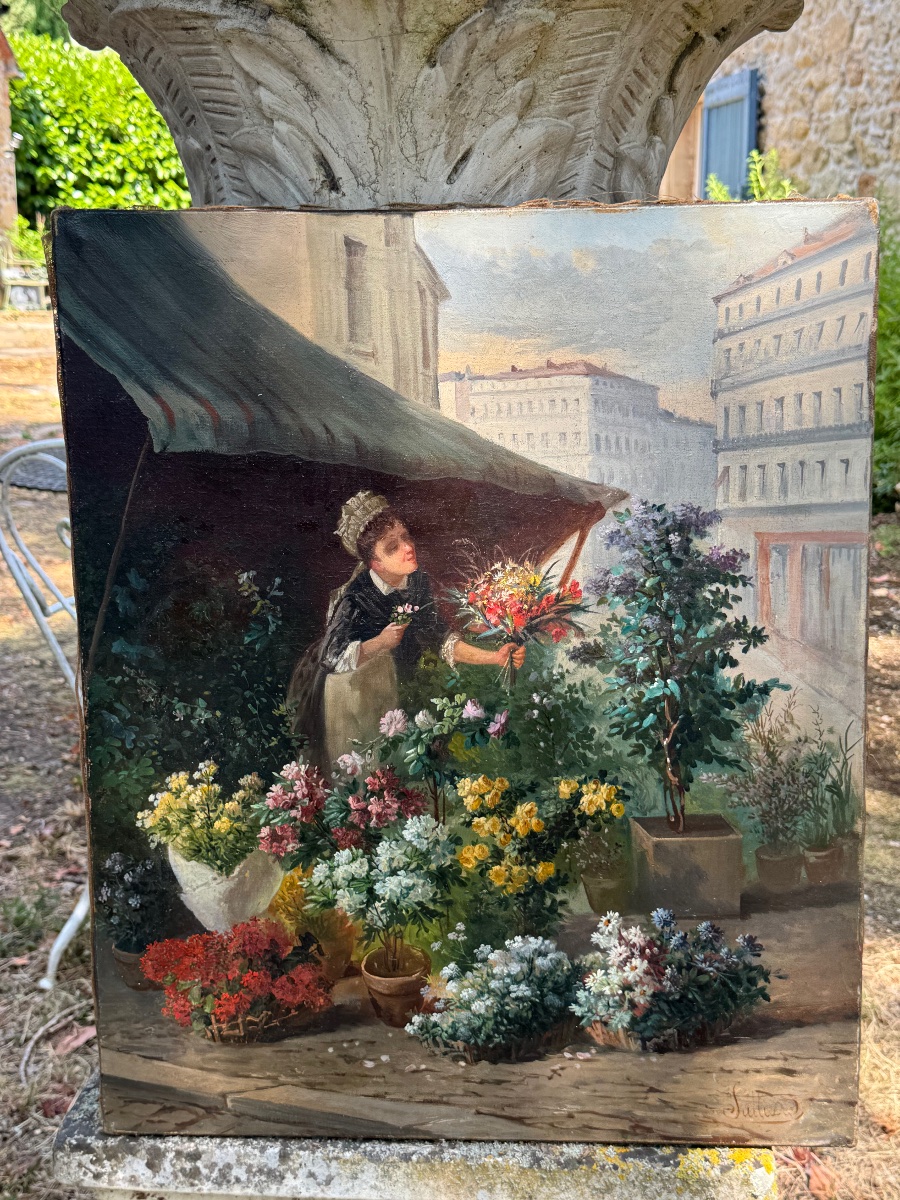 JULLIARD (XIXᵉ siècle) – Marchande de fleurs-photo-4