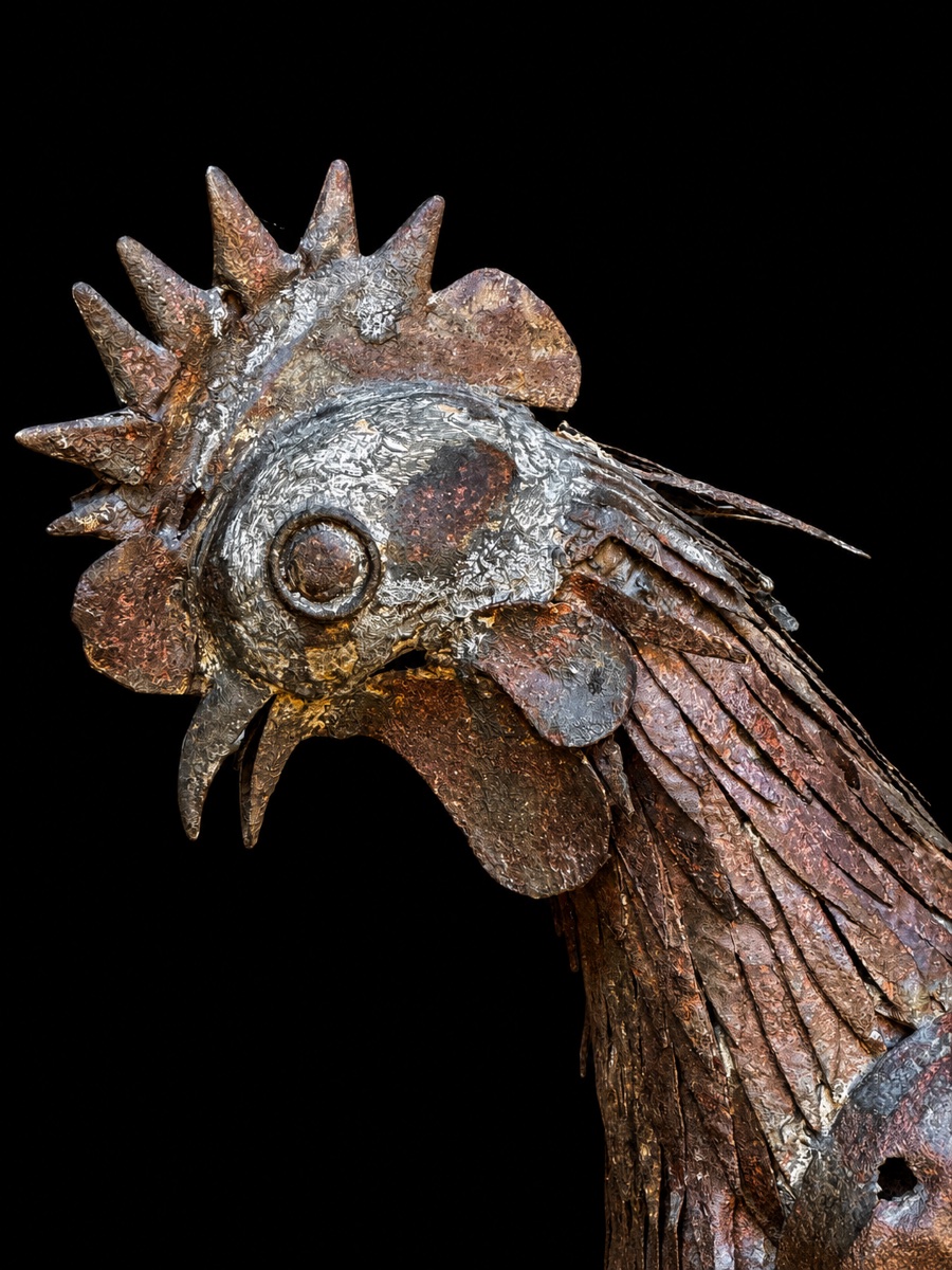 Repoussé Iron Church Rooster -photo-2